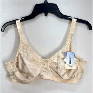 Trulife Barbara CoolMax Mastectomy Bra 42B Nude Beige Lace Wire Free #210 NEW